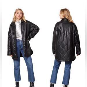 APPARIS Stevie Quilted Faux Leather Shirt Jacket XS NWT